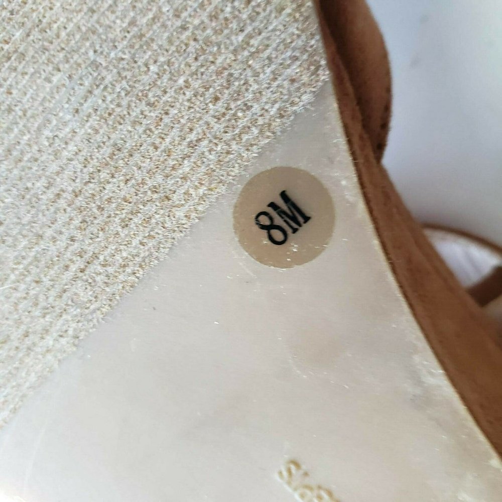 INC Tan Faux Suede Lace up Wedge Sandals - Picture 11 of 11